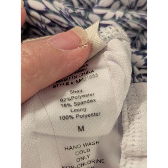 PinkBlush Blue Floral Ruffle Maternity One-Piece Swimsuit – Size M  – NWT - Picture 9 of 12